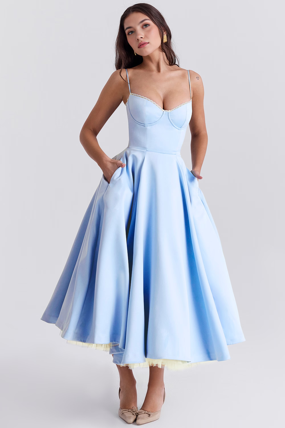 Robe Midi à Double Couche Cloe