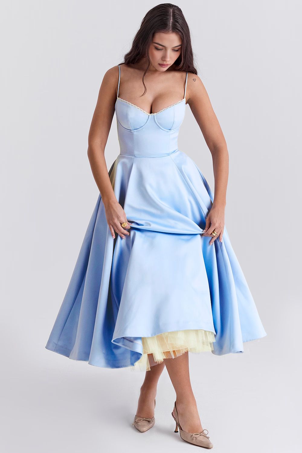 Robe Midi à Double Couche Cloe
