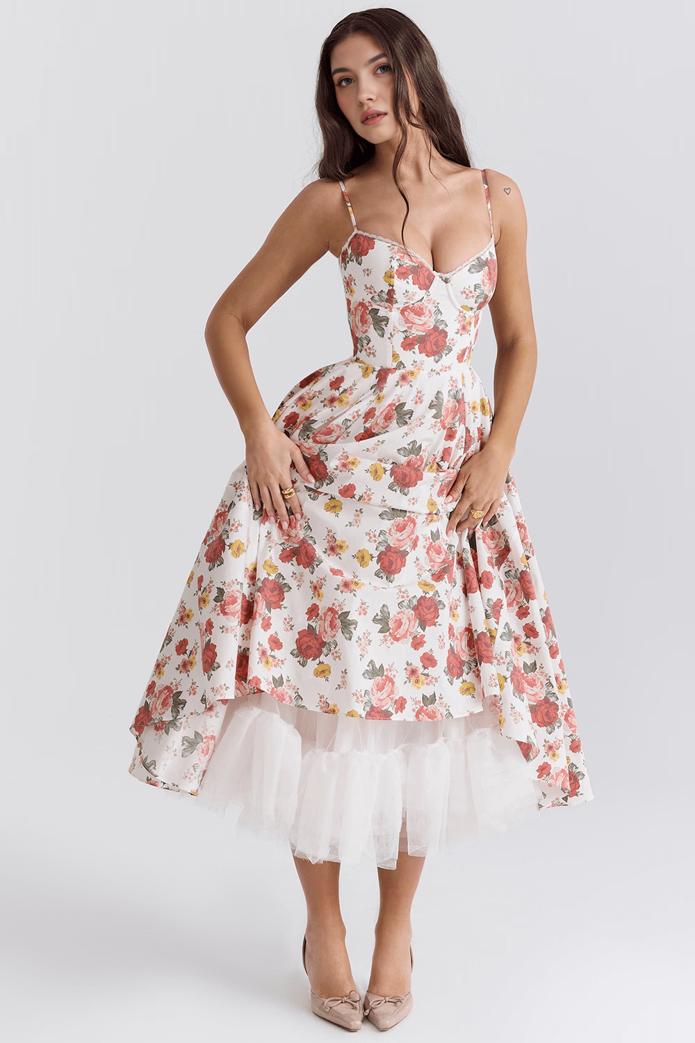 Robe Sculptante à Double Couche Cloe