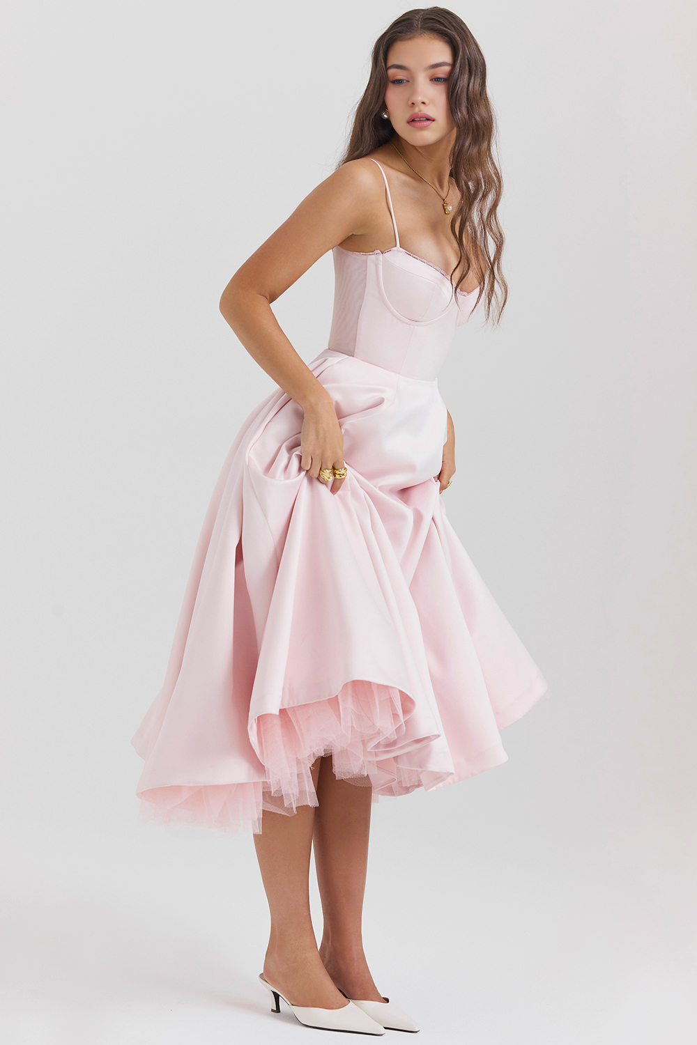 Robe Midi à Double Couche Cloe