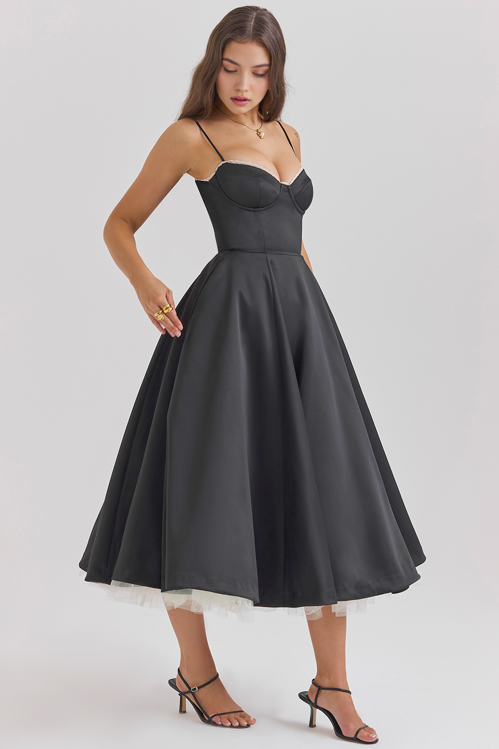 Robe Midi à Double Couche Cloe