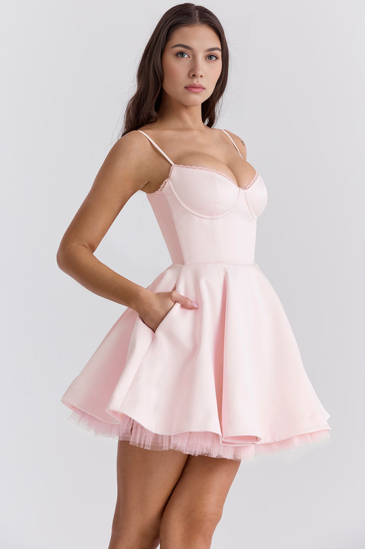Robe courte à double couche Cloe
